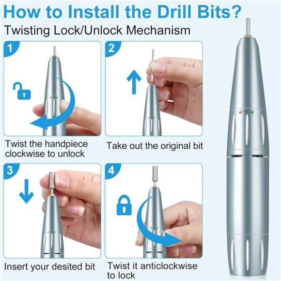 Electric Nail Drill,35000RPM Professional Nail Drill Machine,Portable Nail Drill - Picture 3 of 7